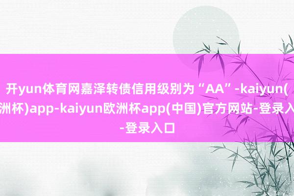 开yun体育网嘉泽转债信用级别为“AA”-kaiyun(欧洲杯)app-kaiyun欧洲杯app(中国)官方网站-登录入口