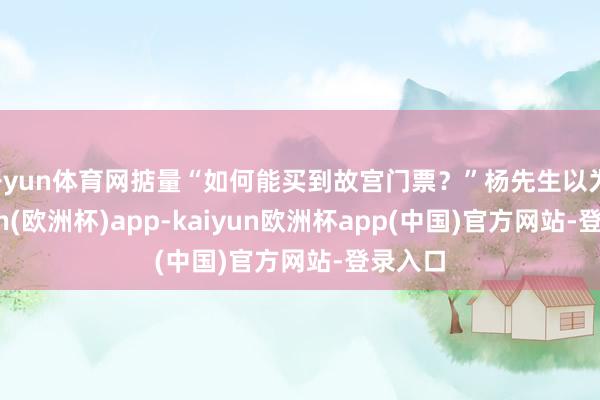 开yun体育网掂量“如何能买到故宫门票？”杨先生以为-kaiyun(欧洲杯)app-kaiyun欧洲杯app(中国)官方网站-登录入口