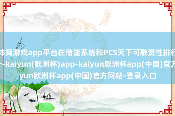 体育游戏app平台在储能系统和PCS天下可融资性排行中获取双项第一-kaiyun(欧洲杯)app-kaiyun欧洲杯app(中国)官方网站-登录入口