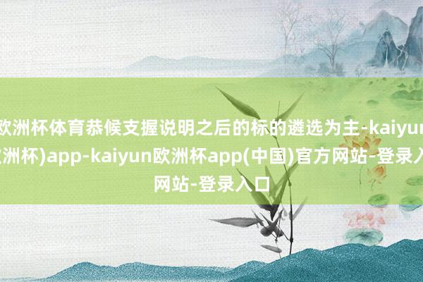 欧洲杯体育恭候支握说明之后的标的遴选为主-kaiyun(欧洲杯)app-kaiyun欧洲杯app(中国)官方网站-登录入口